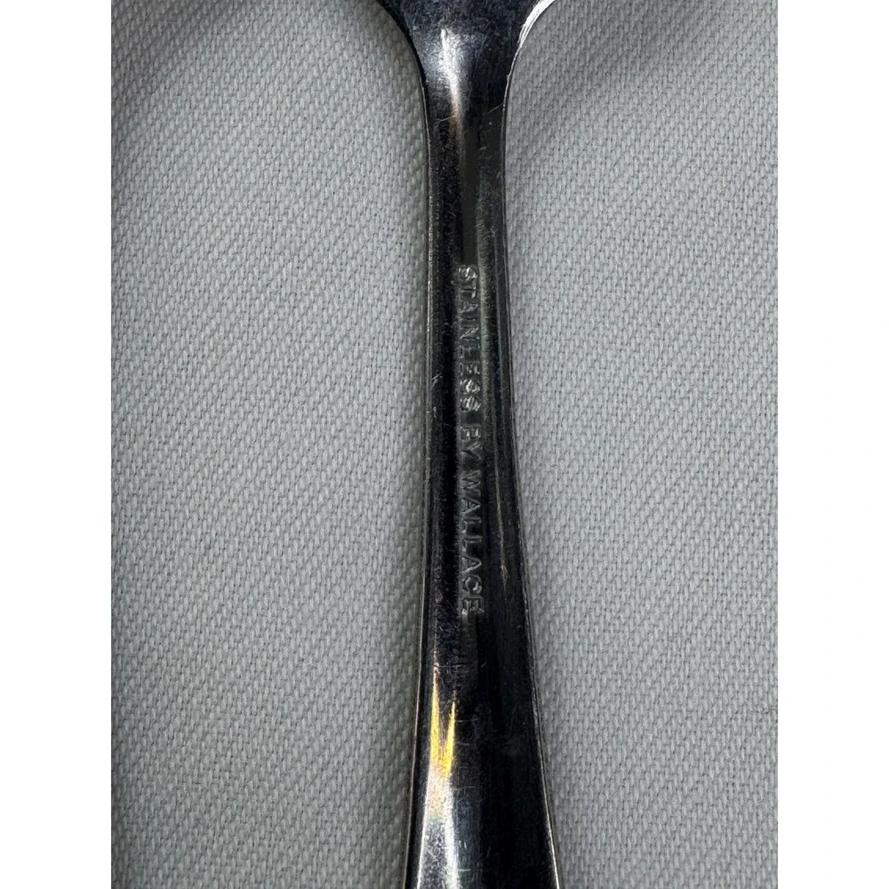 Wallace Stainless Steel Salad Forks Floral Etched Pattern Set of 2 6 Inch